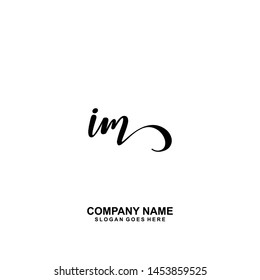 IM Initial handwriting logo vector