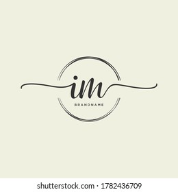 IM Initial handwriting logo vector