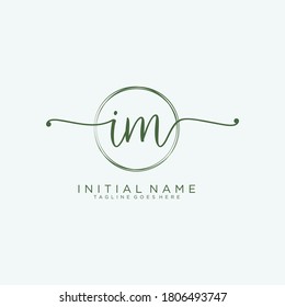 IM Initial handwriting logo vector