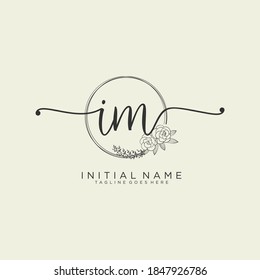 IM Initial handwriting logo vector