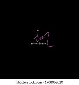 IM initial handwritten calligraphy, for monogram and logo