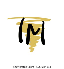 IM initial handwritten logo for identity