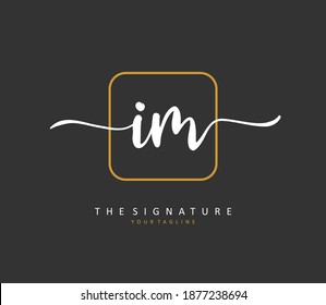 IM Initial letter handwriting and  signature logo. A concept handwriting initial logo with template element. 