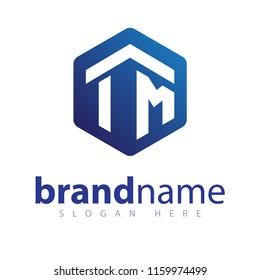 IM Initial letter hexagonal logo vector Template