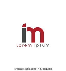 im initial letter linked lowercase logo. i and m vector template design.