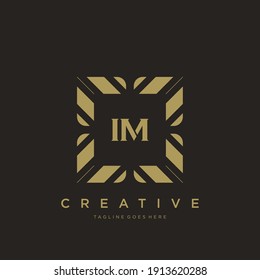 IM initial letter luxury ornament monogram logo template vector.