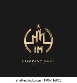 IM Initial Letter Real Estate Luxury house Logo Vector art for Business, Building, Architecture