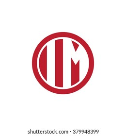 IM initial letters circle business logo red