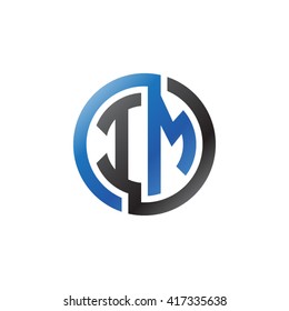 IM initial letters looping linked circle logo blue black