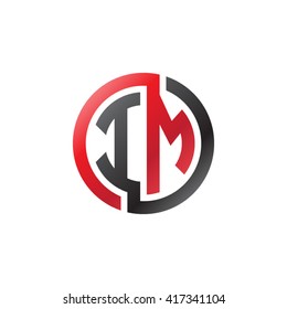 IM initial letters looping linked circle logo black red