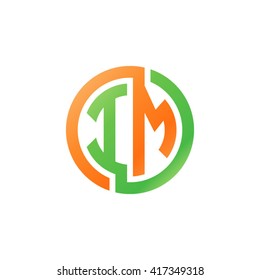 IM initial letters looping linked circle logo orange green