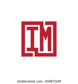 IM initial letters looping linked square logo red