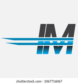 IM initial logo company name colored black and blue, Simple and Modern Logo Design.