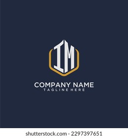 IM initial monogram building logo for real estate with creative polygon style design