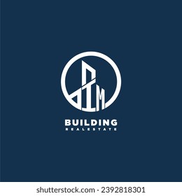 IM initial monogram building logo for real estate with creative circle style design