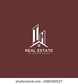 IM initial monogram building and roof logo for real estate