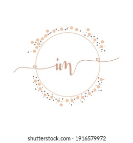 IM Initial monogram handwriting luxury illustration