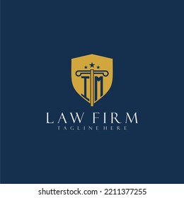 IM initial monogram lawfirm logo with pillar and shield design