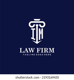 IM initial monogram logo lawfirm with pillar design