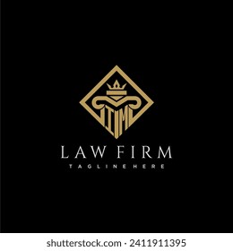 IM initial monogram logo for lawfirm with pillar in creative square design