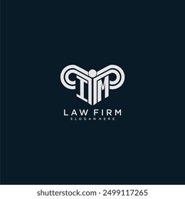 IM initial monogram logo lawfirm with pillar design