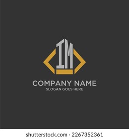 IM initial monogram logo for real estate with building style