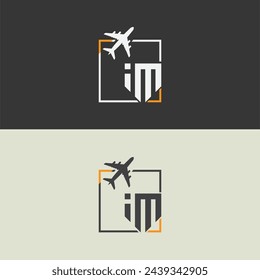 iM initial monogram logo with square style design.