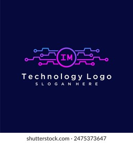 IM initial monogram for technology logo with circle style design