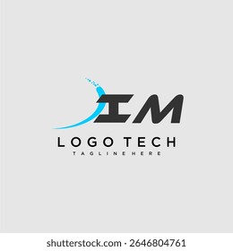 IM initial monogram for technology logo design