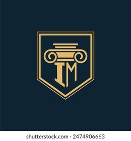 IM Initials Law Firm Logo Lawyer logo with creative law element