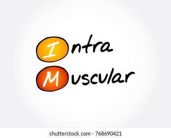 IM - intramuscular acronym, concept background