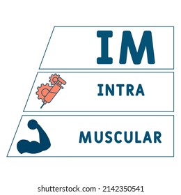 IM - Intramuscular acronym. medical concept background.  vector illustration concept with keywords and icons. lettering illustration with icons for web banner, flyer, landing 