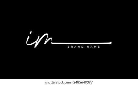 IM letter beauty handwriting vector logo. 
