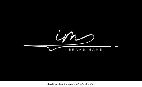 IM letter beauty handwriting vector logo. 
