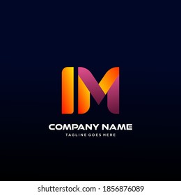 IM Letter initial Logo Vector With colorful, logo for media business