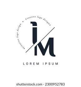 im Letter Logo Design with a Creative Cut. Creative logo design