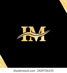 IM letter Logo Monogram golden luxury design typography vector of business initial name branding Logotype