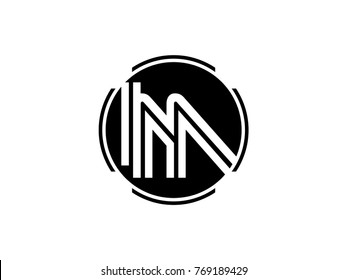 Im Letter Logo Round Black Stock Vector (Royalty Free) 769189429 ...