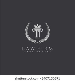 IM letter monogram logo for lawfirm with pillar  crown image design