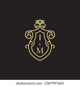 IM line vintage initial logo in high quality professional design that will print well across any print media