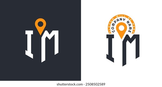 IM Location Logo Bundle. Letter IM Logo Dual Vector Icons for Recruitment and Navigation