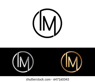 Im Logo. Letter Design Vector with Red and Black Gold Silver Colors



