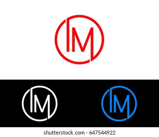 Im Logo. Letter Design Vector with Red and Black Gold Silver Colors
