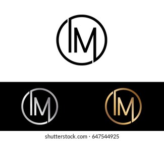 Im Logo. Letter Design Vector with Red and Black Gold Silver Colors
