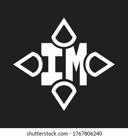 IM Logo monogram with four cone rounded by the shape design template