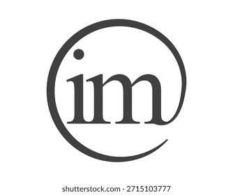 IM logo from two letter with circle shape email sign style. I and M round logotype of business company for brand identity.