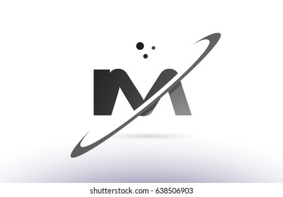 im i m alphabet letter logo black white grey swoosh creative text dots company vector icon design template