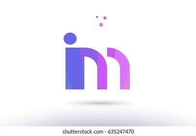 im i m alphabet letter purple pink magenta blue colorful creative colors text dots creative company logo vector icon design template