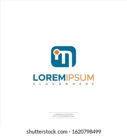 im i m Blue Orange modern creative gradient alphabet company logo design vector icon template Symbols, Icon Vector Illustration