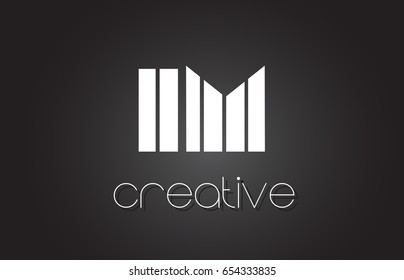 IM I M Creative Letter Logo Design With White and Black Lines.